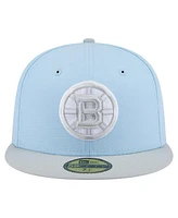 New Era Men's Light Blue/Gray Boston Bruins Color Pack Two-Tone 59FIFTY Fitted Hat