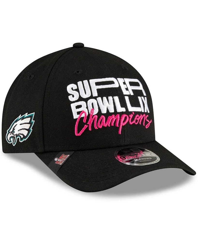 New Era Men's Black Philadelphia Eagles Super Bowl Lix Champions Parade 9FORTY Adjustable Hat