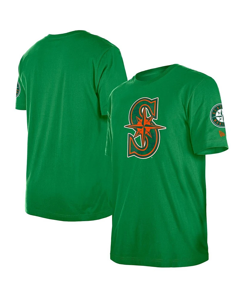 New Era Men's Kelly Green Seattle Mariners St. Patrick's Day Shamrock Fill T-Shirt