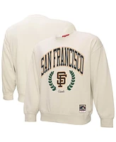 Mitchell & Ness Women's Cream San Francisco Giants Cooperstown Collection Laurel Pullover Sweatshirt