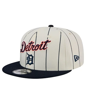 New Era Men's White Detroit Tigers Jersey Pinstripe 9FIFTY Snapback Hat