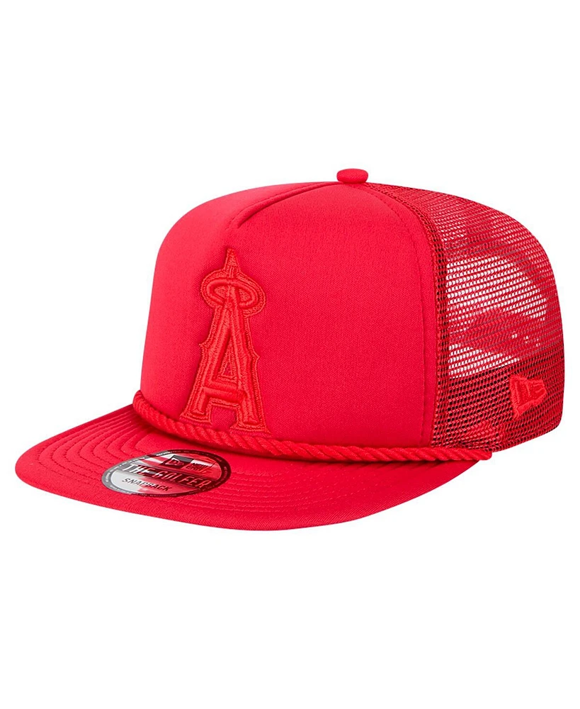 New Era Men's Red Los Angeles Angels Tone Foam Meshback Golfer Snapback Hat