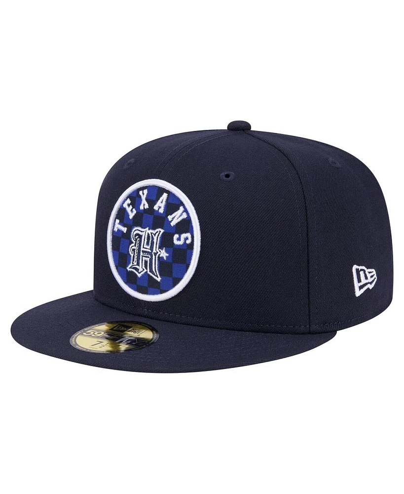 New Era Men's Navy Houston Texans Checkered 59FIFTY Fitted Hat