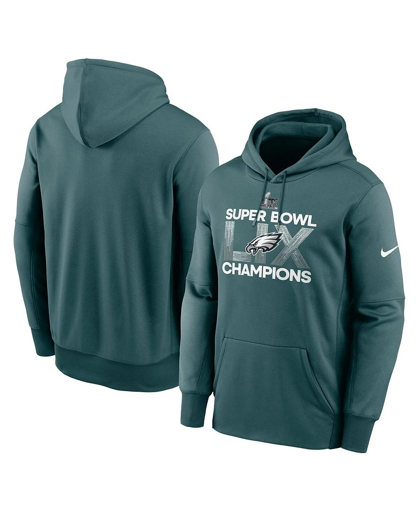 Nike Men's Midnight Green Philadelphia Eagles Super Bowl Lix Champions Fleece Pullover Hoodie