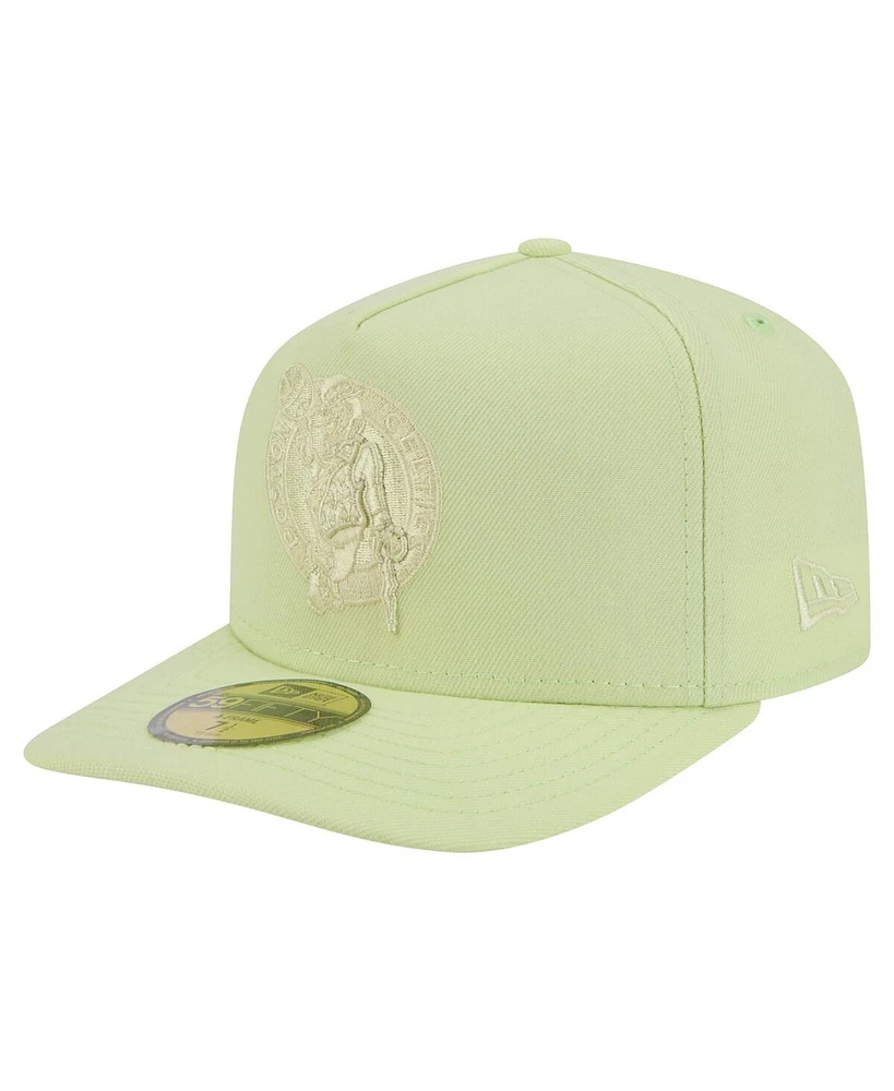 New Era Men's Green Boston Celtics Colorpack A-Frame Pinch Front 59FIFTY Fitted Hat