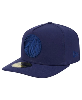 New Era Men's Navy Minnesota Timberwolves Colorpack A-Frame Pinch Front 59FIFTY Fitted Hat