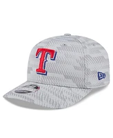 New Era Men's Gray Texas Rangers 2025 Mlb Clubhouse 9SEVENTY Stretch-Snap Hat