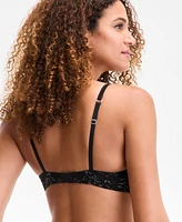 I.n.c. International Concepts Women's Metallic Lace Shell Bra, Exclusively at Macy's