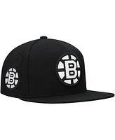 Mitchell & Ness Men's Black Boston Bruins Team Snapback Hat