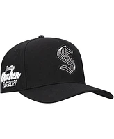 Pro Standard Men's Black Seattle Kraken Paint the City Pinch Front Snapback Hat