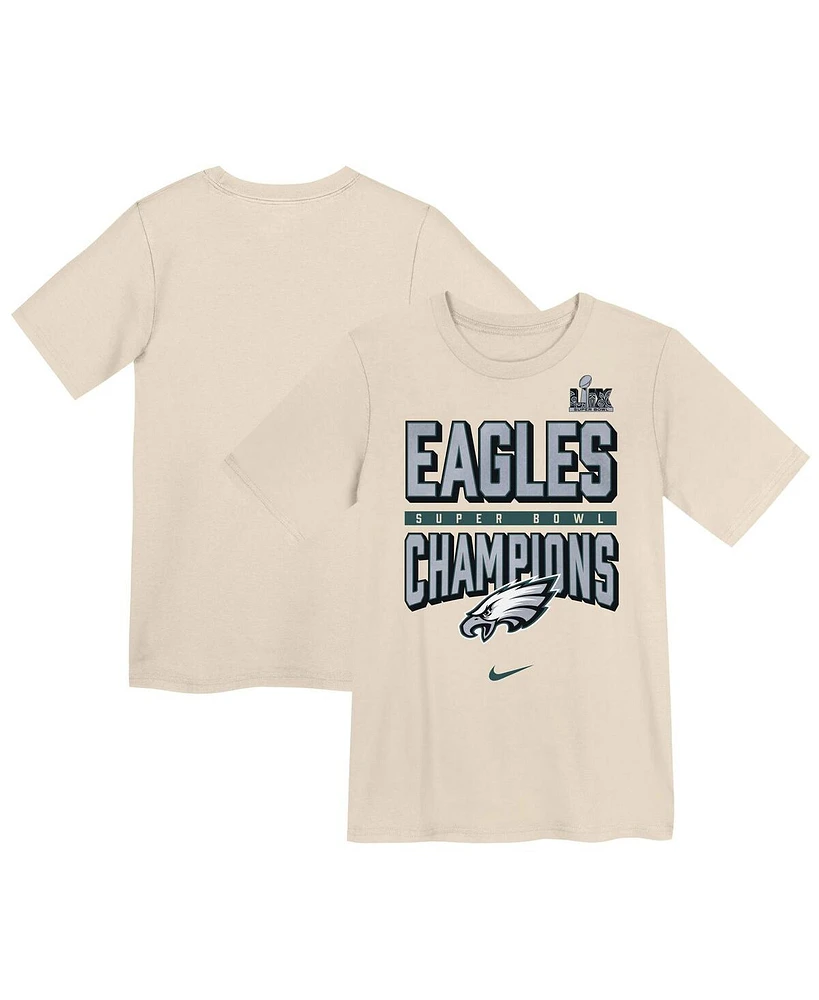 Nike Preschool Cream Philadelphia Eagles Super Bowl Lix Champions T-Shirt