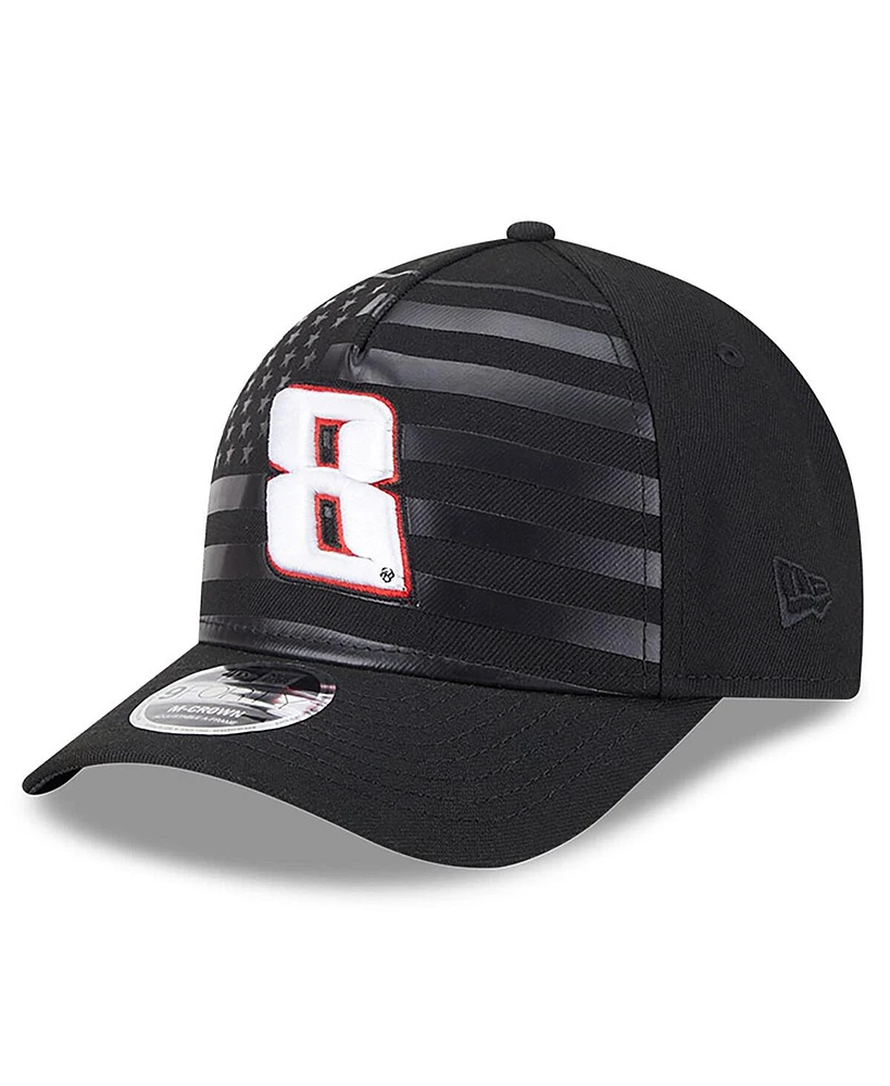 New Era Men's Black Kyle Busch American Flag 9FORTY M-Crown A-Frame Adjustable Hat