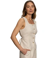 Sanctuary Women's Outsmart Linen Square-Neck Vest