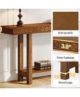 Tribesigns Extra Long Console Table,2-Tier Entryway Accent Table with Storage for Living Room,Wood Sofa Table Behind Couch Narrow Long,Hallway, Entran