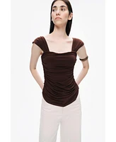 Nocturne Women's Thick Strap Draped Detail Blouse