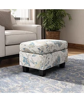 Springfield Upholstered Ottoman, Beige&Blue