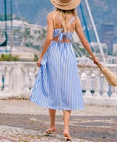 Cupshe Women's Bluebonnet Striped Midi Beach Dress