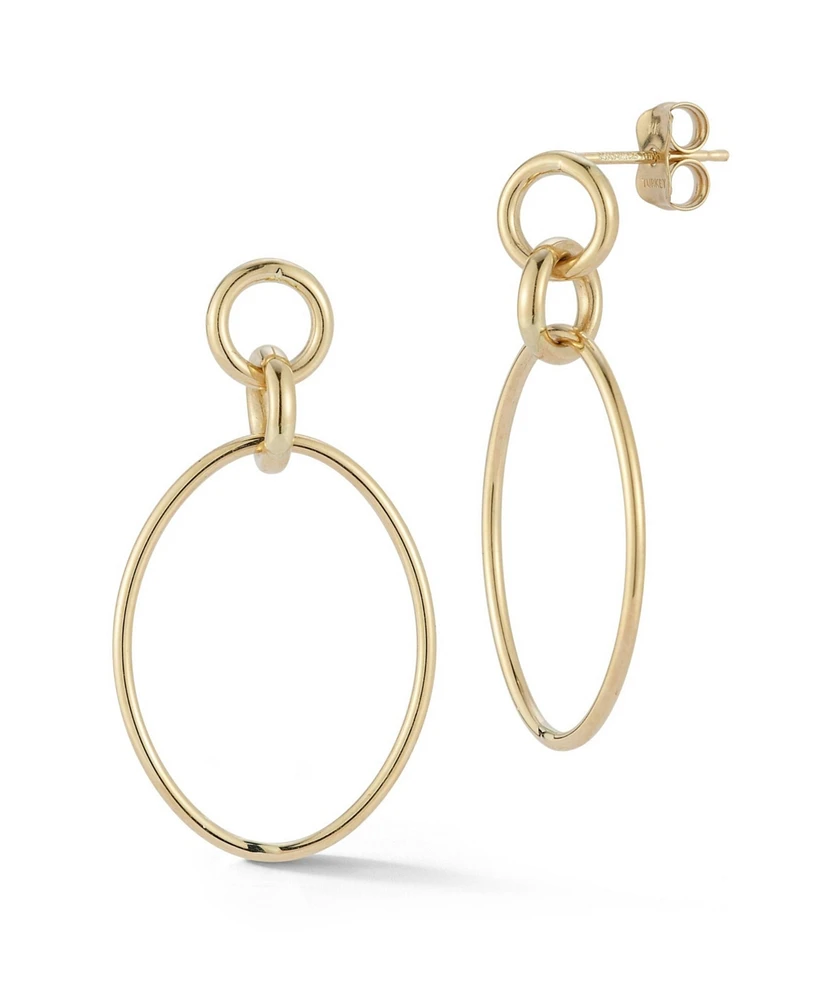 Rachel Zoe Fine Jewelry 14K Gold Oval Link Drop Earrings