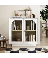 Mondawe Storage Cabinet with Acrylic Door for Living Room, Dining Room, Study