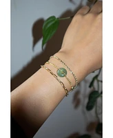 Coin — Green jade gold bracelet