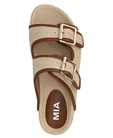 Mia Women's Gazell Double Buckle Slip-On Slide Sandals