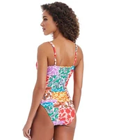 Bar Iii Womens Beachside Boheme Twist Front Shirred Tankini Top Side Tab Hipster Bikini Bottoms Exclusively At Macys
