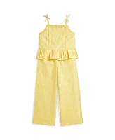 Polo Ralph Lauren Big Girls 2-Piece Gingham Seersucker Top and Pant Set