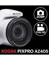 Kodak Pixpro AZ405 Astro Zoom 20MP Full Hd Digital Camera, White, Bundle with 32GB Memory Card and Camera Bag