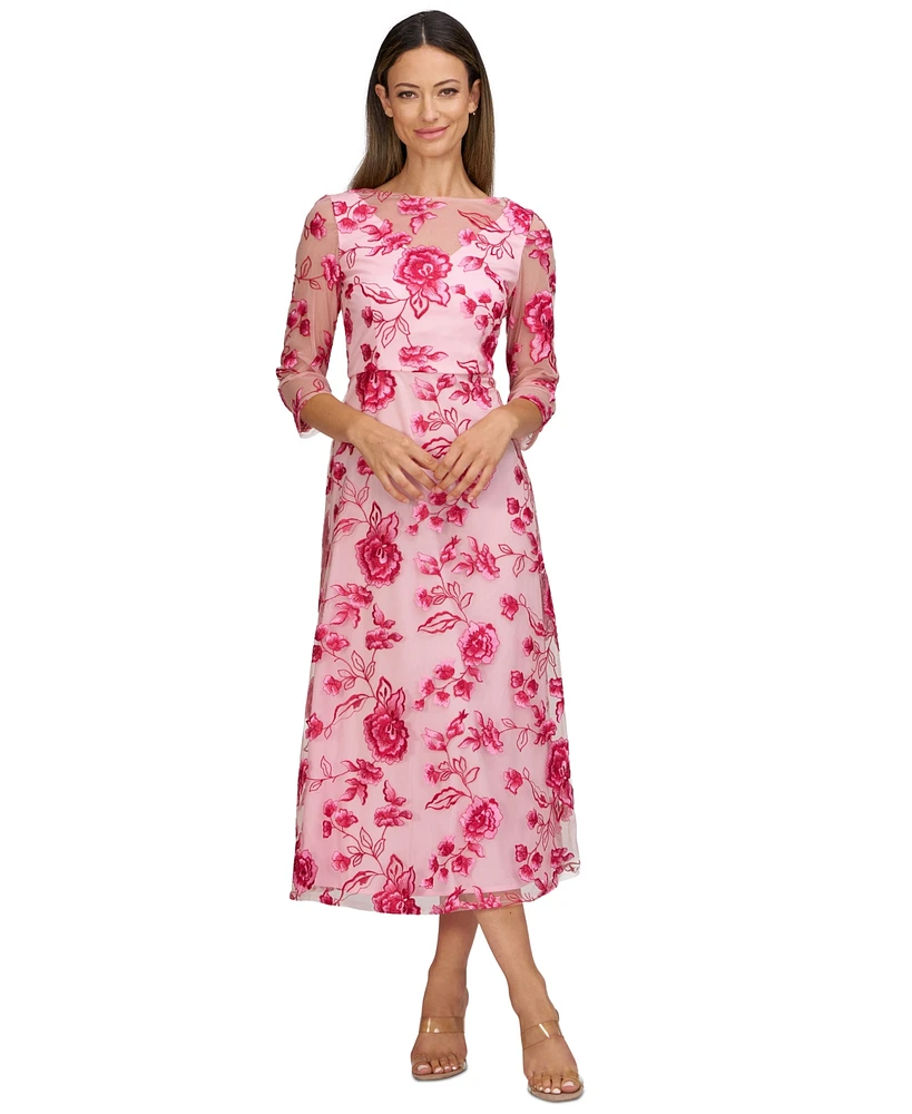 Js Collections Women's Nadine Embroidered 3/4-Sleeve Party Dress
