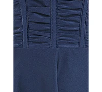 Emerald Sundae Juniors' Ruched Sleeveless Fit & Flare Dress