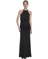 Eliza J Women's Chain-Link Halter Blouson Gown