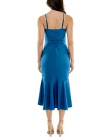 Emerald Sundae Juniors' Ruched Midi Dress