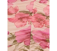 Juniors' Printed Ruched High-Low Ruffled Gown, Created for Macy's