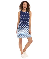 London Times Petite Graduated-Print Sleeveless Mini Dress