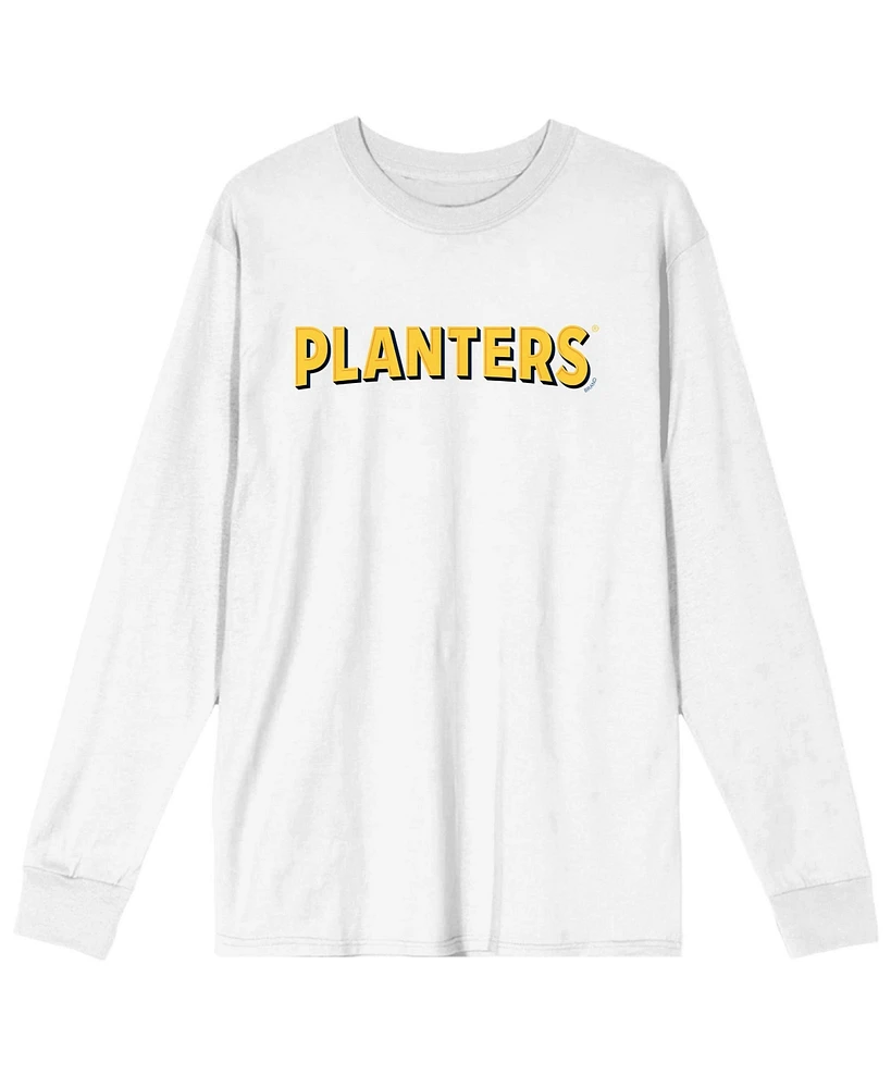 Hormel Foods Men's Planters Peanuts Logo Adult White Long Sleeve Tee-3XL