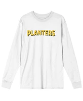 Hormel Foods Men's Planters Peanuts Logo Adult White Long Sleeve Tee-3XL