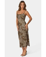 Bebe Women's Printed Dty Tube Maxi Dress