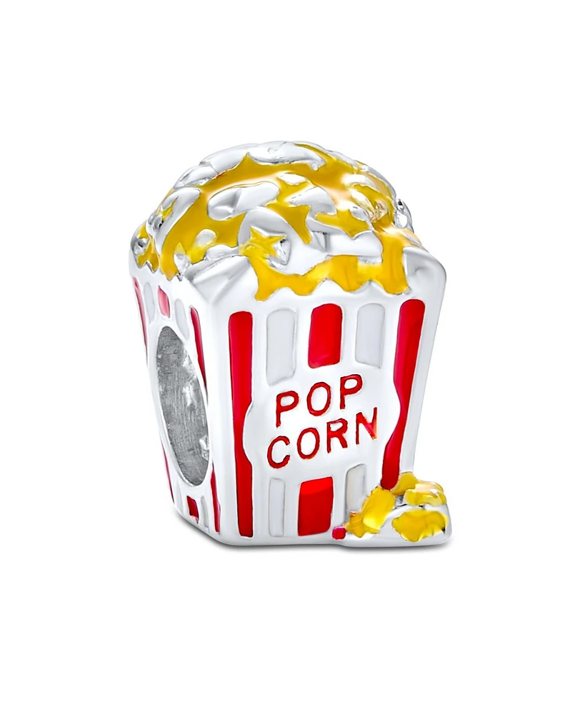 Bling Jewelry Movie Lover Popcorn Charm Bead Enamel Sterling Silver for European Bracelets