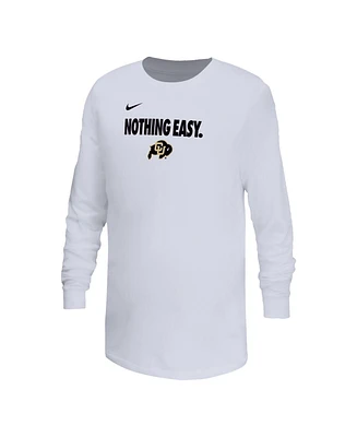 Nike Big Boys and Girls White Colorado Buffaloes 2025 Legend Bench Long Sleeve T-Shirt