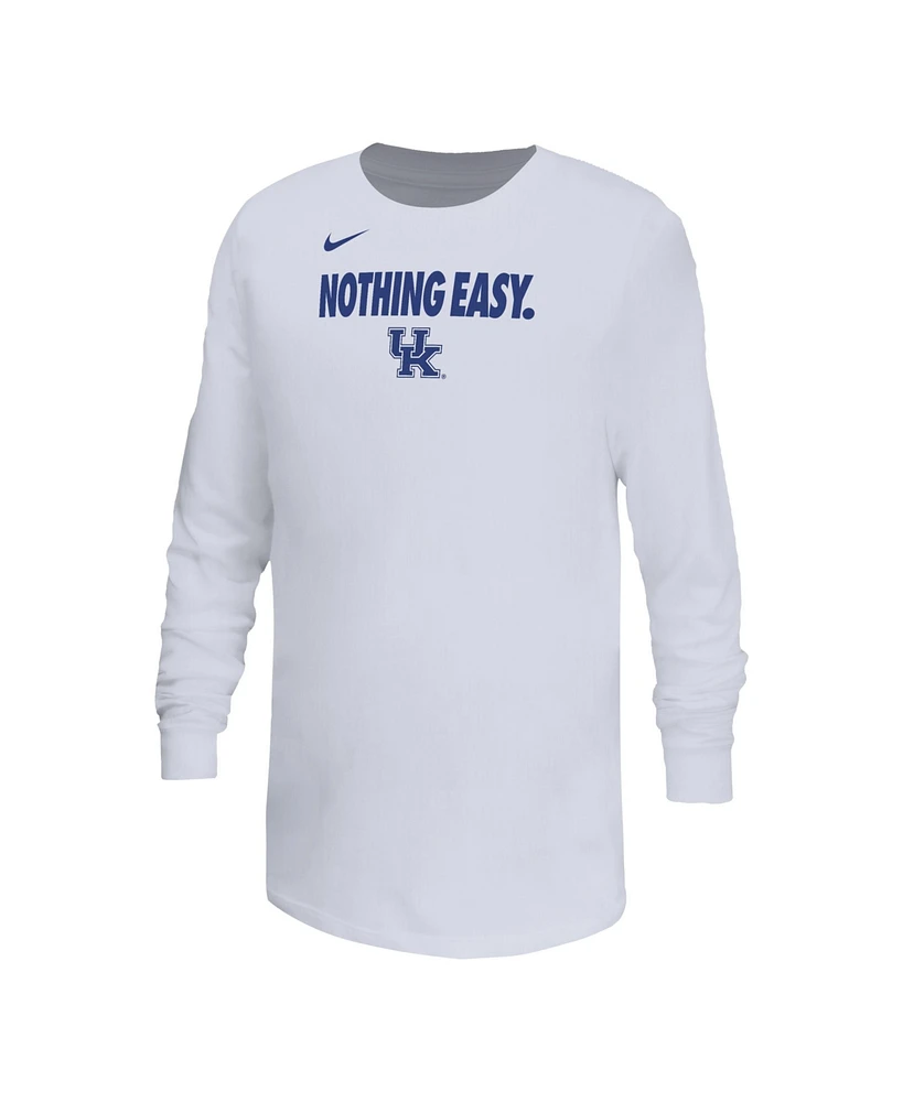 Nike Big Boys and Girls White Kentucky Wildcats 2025 Legend Bench Long Sleeve T-Shirt