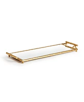 Daphne Narrow Decorative Mirrored Tray With Handles