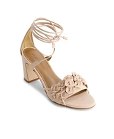 Bernardo Ieda Floral Ankle Tie Heeled Sandal