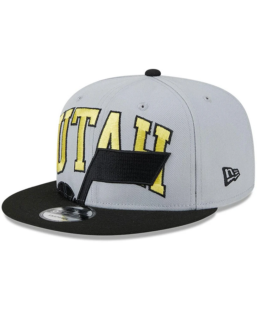 New Era Men's Gray/Black Utah Jazz Tip-Off Two-Tone 9FIFTY Snapback Hat
