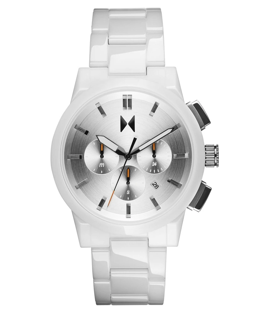 Mvmt Men's Chrono Ii White Ceramic Bracelet Watch, 44mm