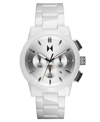 Mvmt Men's Chrono Ii White Ceramic Bracelet Watch, 44mm