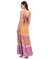 Red Carter Women's Tie-Back Maxi Swim Cover-Up Dress