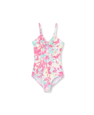 Lands' End Girls Chlorine Resistant Cutout One Piece Swimsuit