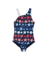 Lands' End Girls Chlorine Resistant One Shoulder Piece Swimsuit