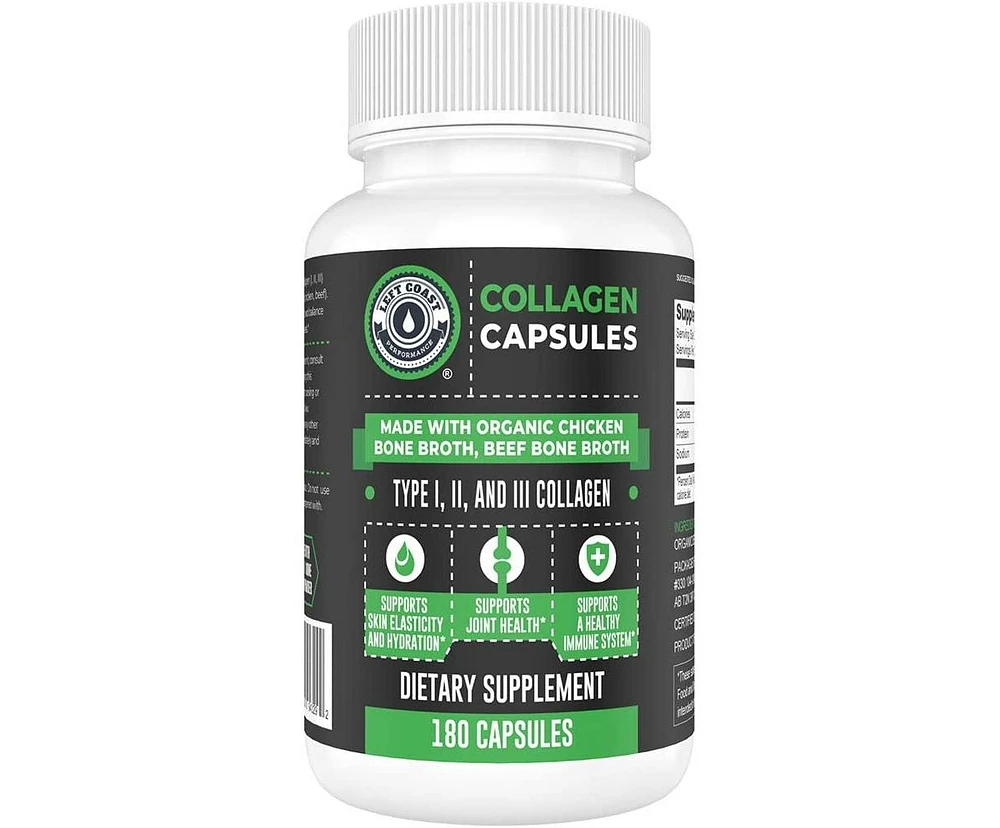 Left Coast Performance Organic Collagen Capsules, 180ct