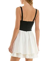 Juniors' Corset Fit & Flare Dress